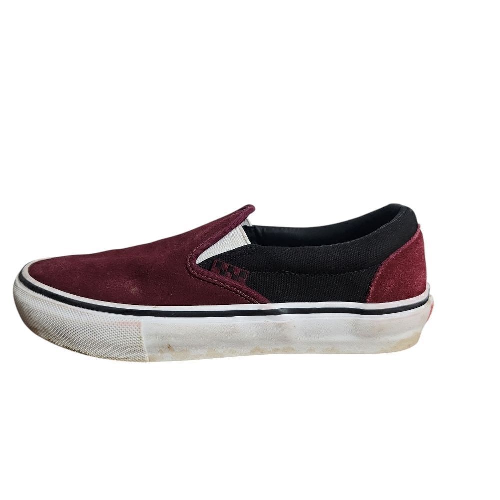 Vans Shoes Men's 7 Off The Wall PopCush Maroon Slip On Low Skateboarding Shoes